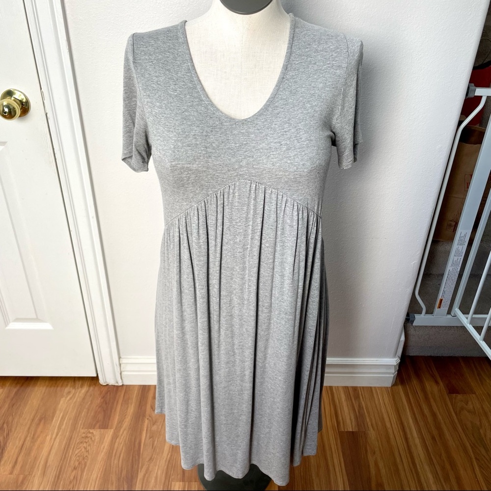 Grey Relaxed Peplum / Babydoll T-shirt Dress